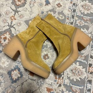 Free People Mustard Heeled Boots